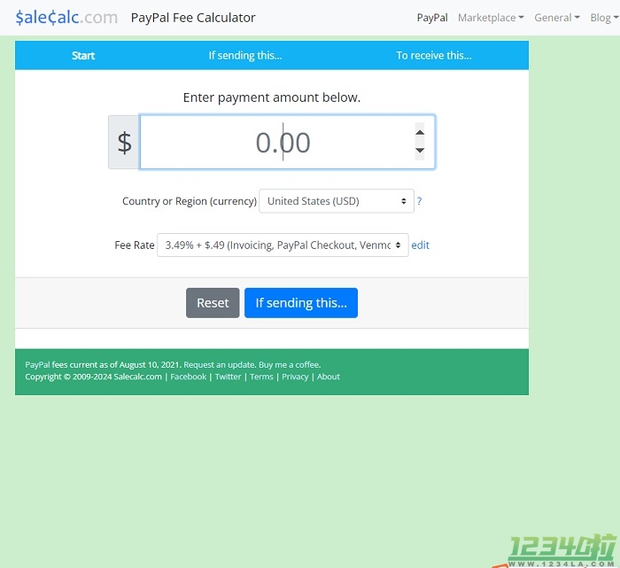 PayPal费用计算器