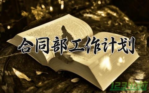 合同部工作计划范文 计划合同部个人工作总结 (13篇）