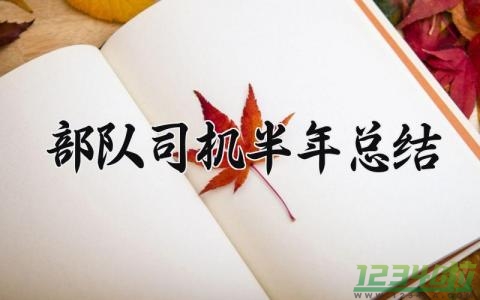 部队司机半年总结 部队的司机半年总结个人总结（7篇）