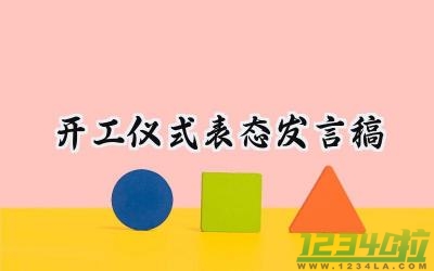 开工仪式表态发言稿范文 (15篇）